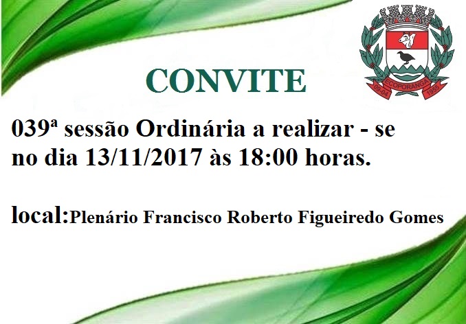 039ª Sessão Ordinária da Câmara Municipal de Ecoporanga - ES